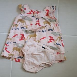 Dress with bambi pattern + panties 6-12 months